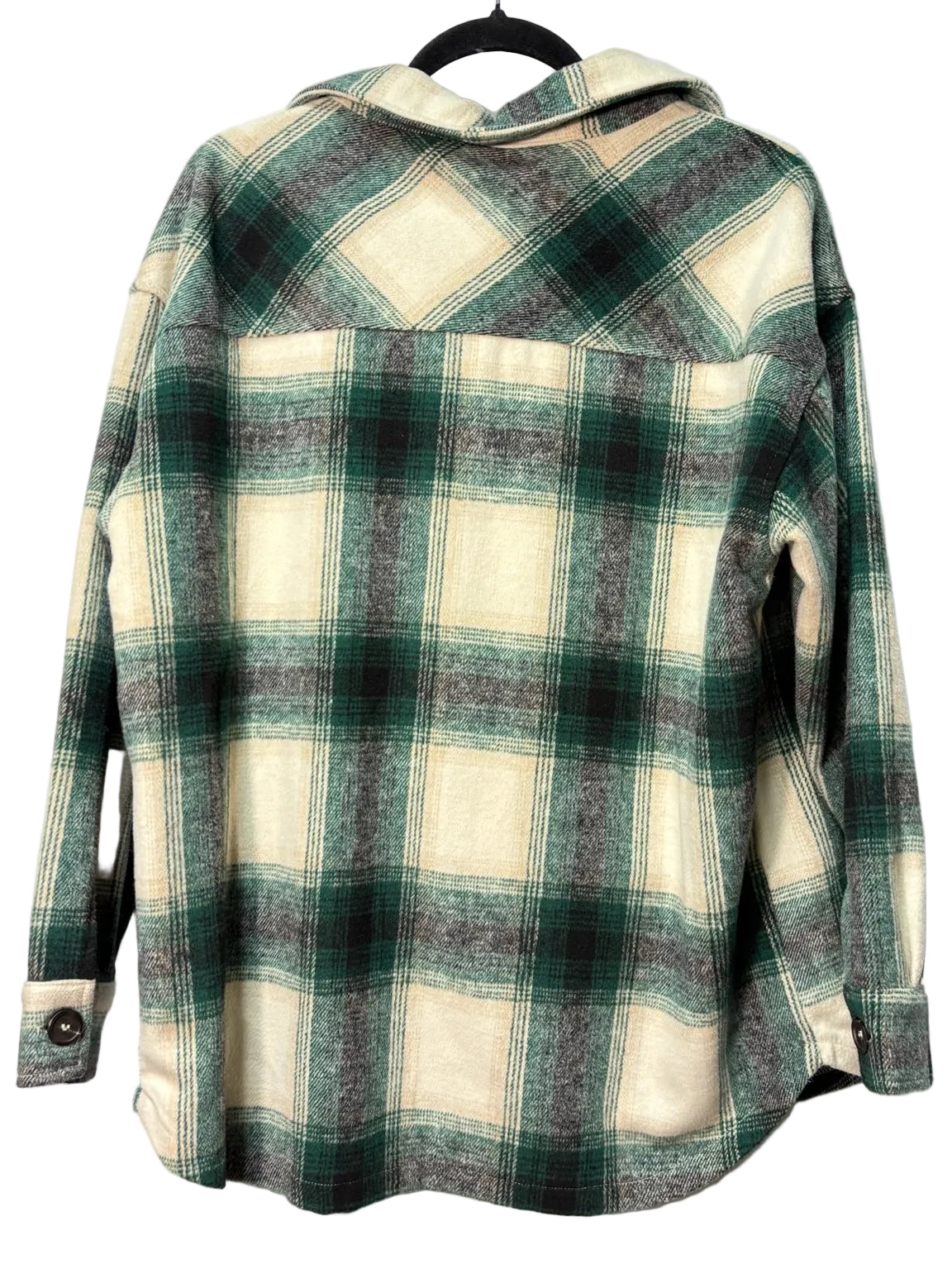 Size M Zenana Green Cream Plaid Ladies Jacket