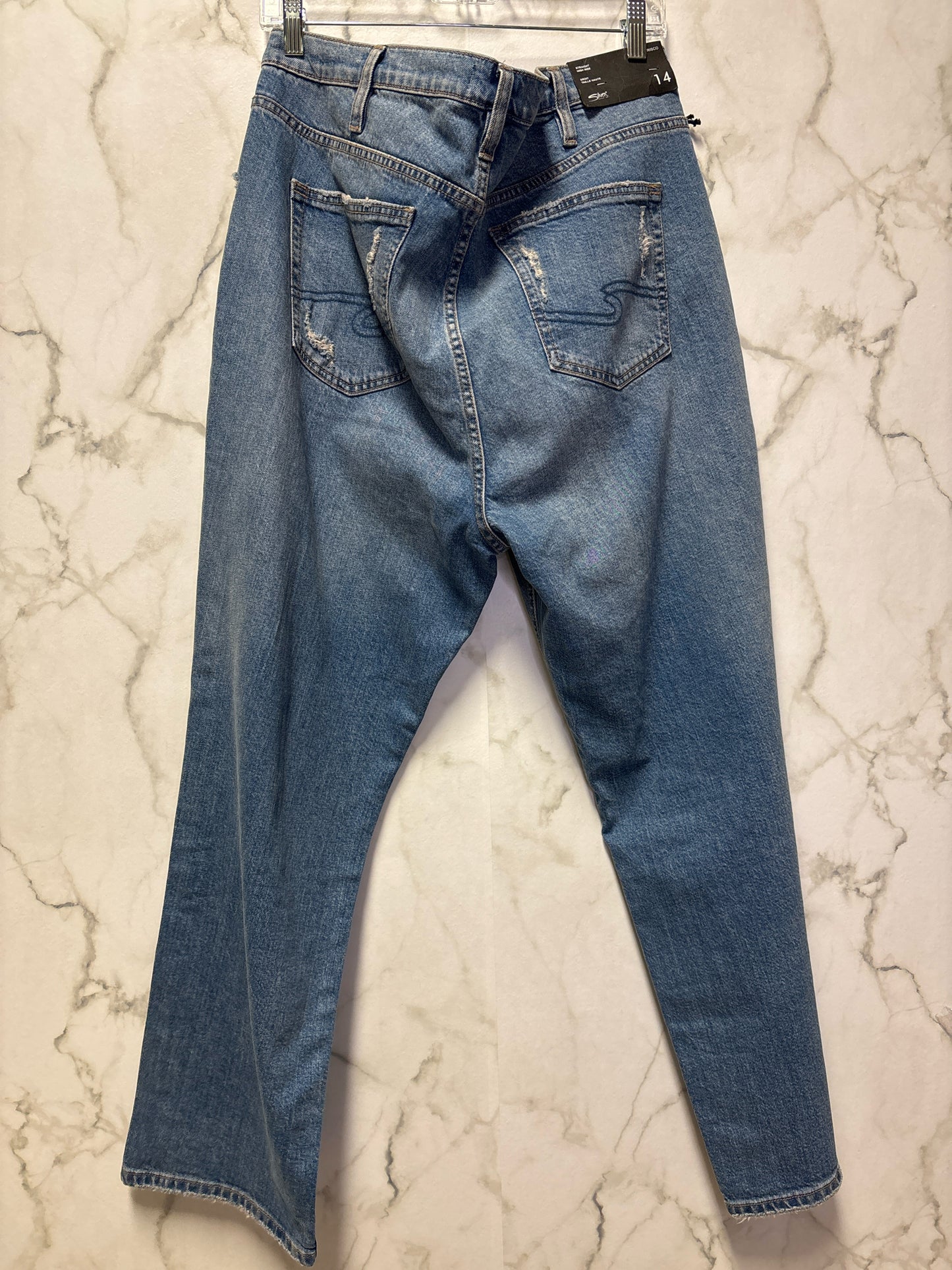 Size 14 Silver Denim Brand New Gromets Ladies Jeans