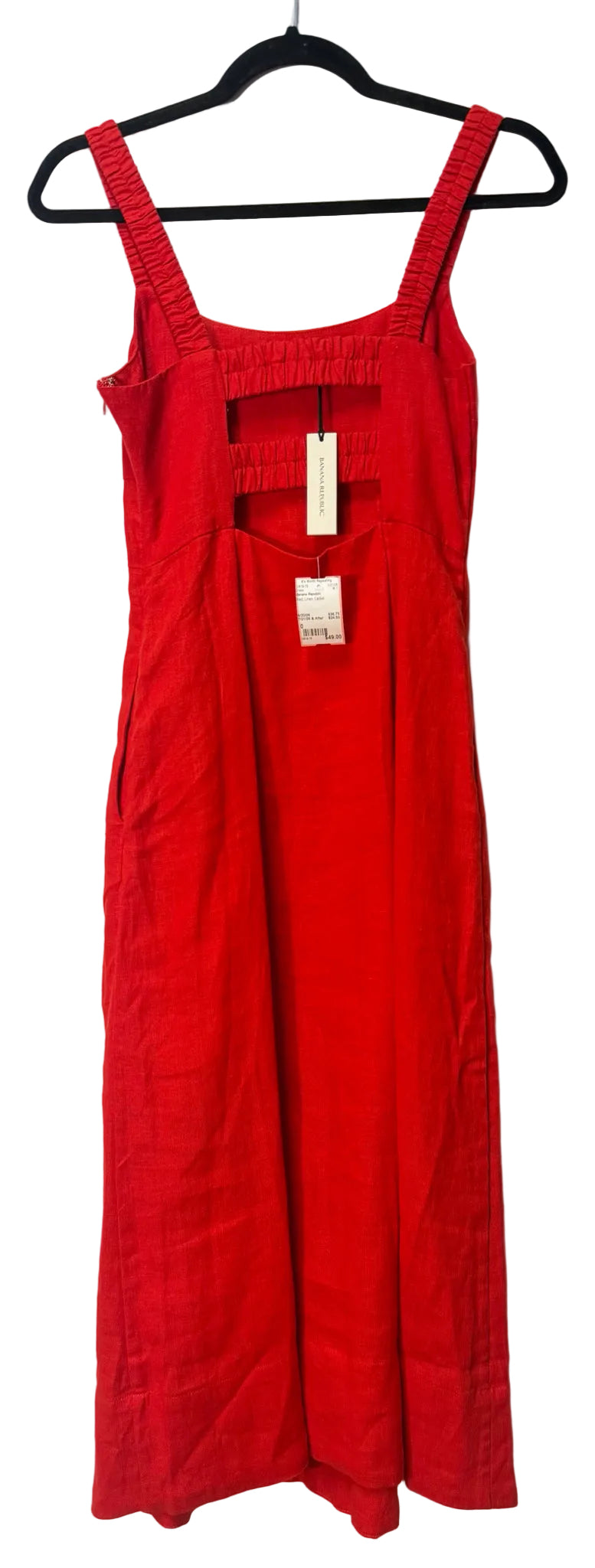 Size 0 Banana Republic Red Linen Ladies Dress
