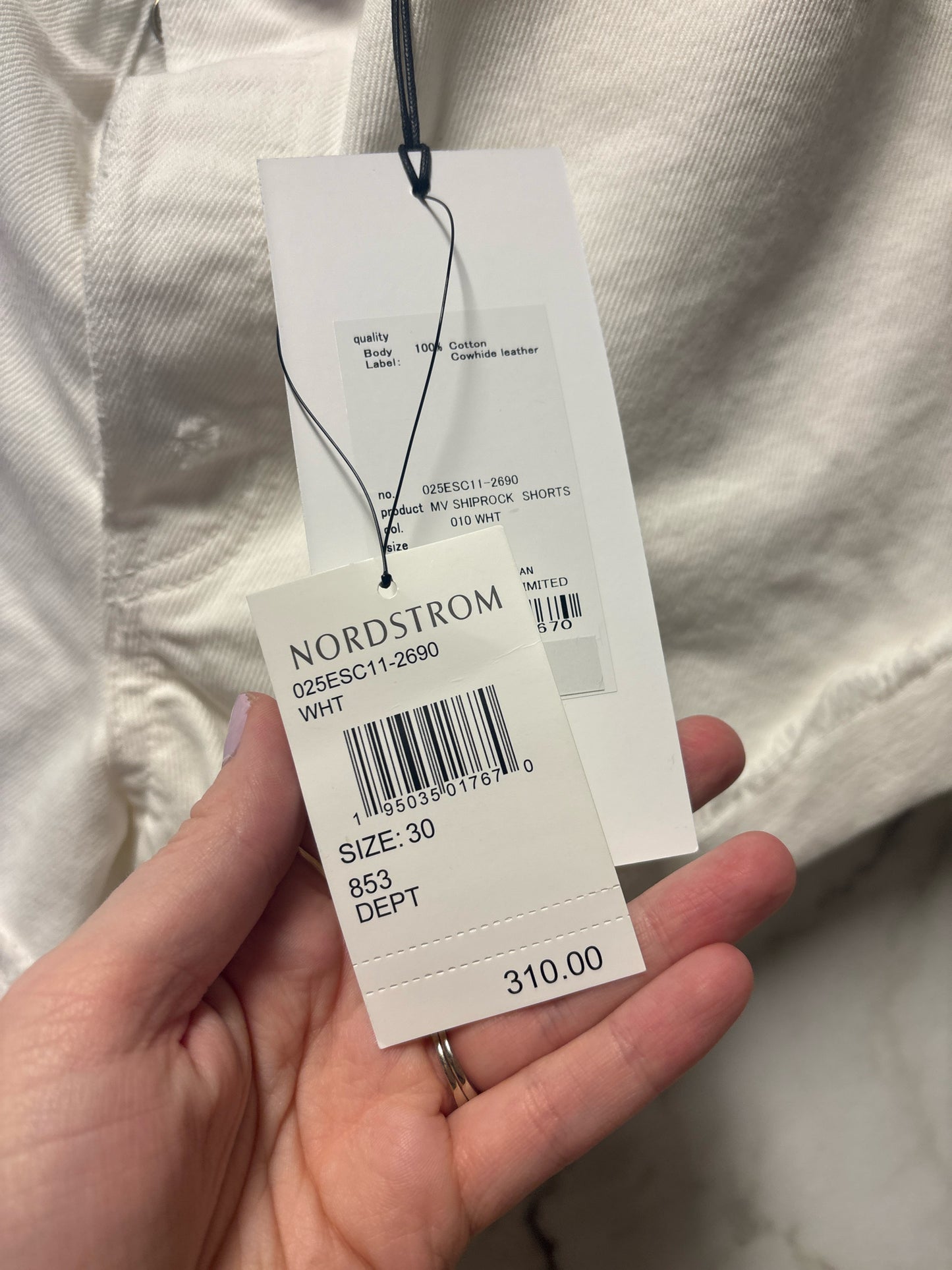 Size 30 White Brand New Ladies Shorts