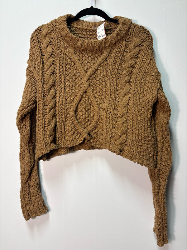 Size M Brown Knit cropped Ladies Free People Top