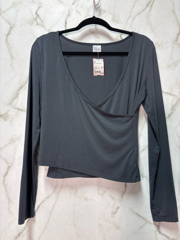 Size M Athleta Grey cropped Ladies Cardi