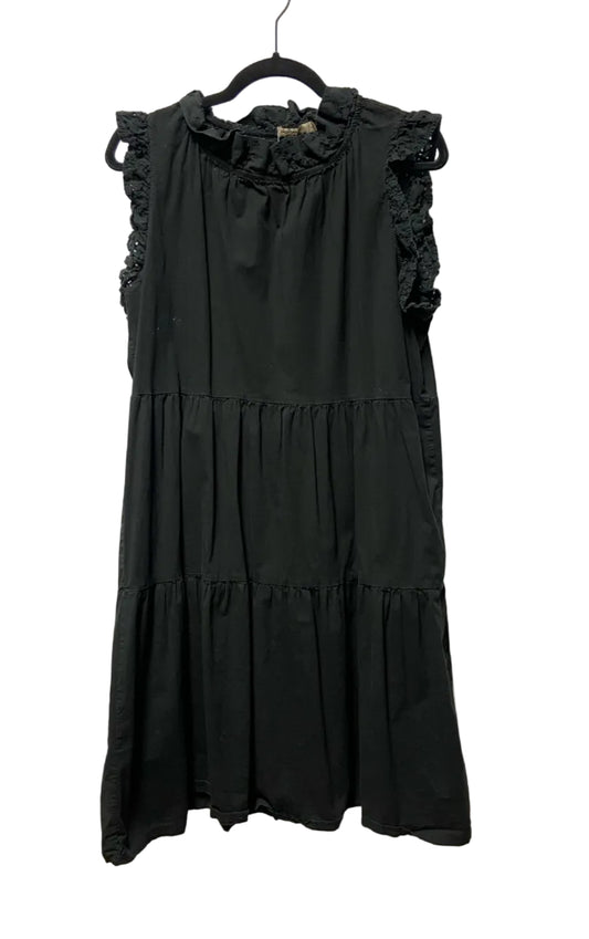 Size L Black Ruffled Ladies Dress