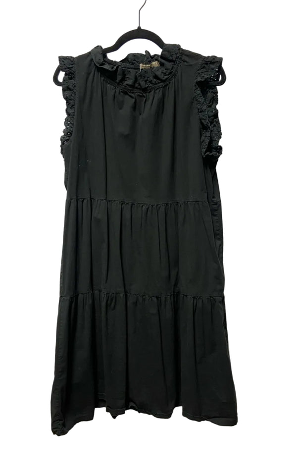 Size L Black Ruffled Ladies Dress