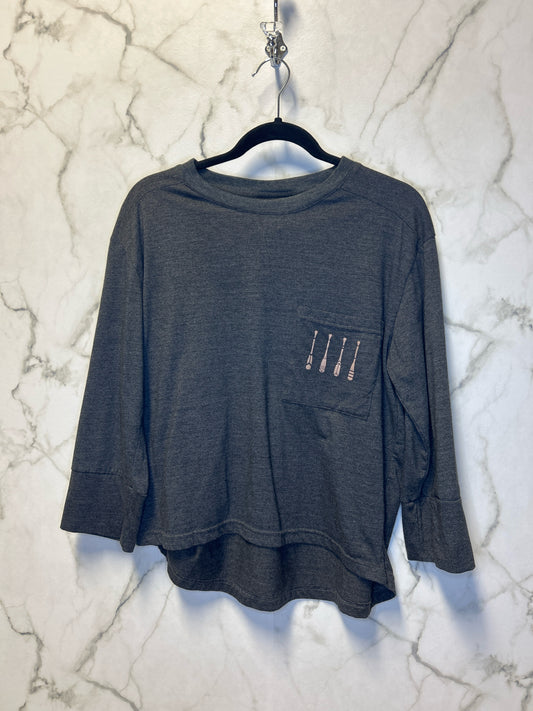 Size S Canoe & Lake Grey Ladies Blush Top