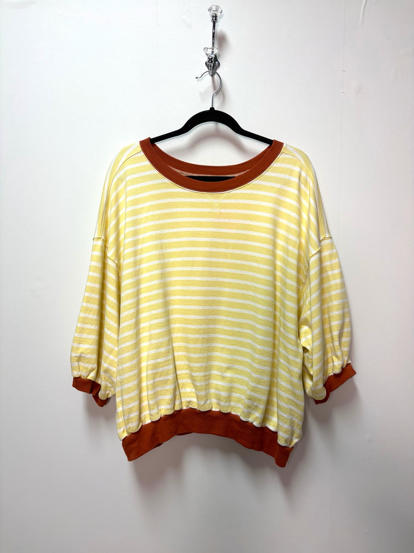 Size XL Yellow Rust Stripe Ladies Top