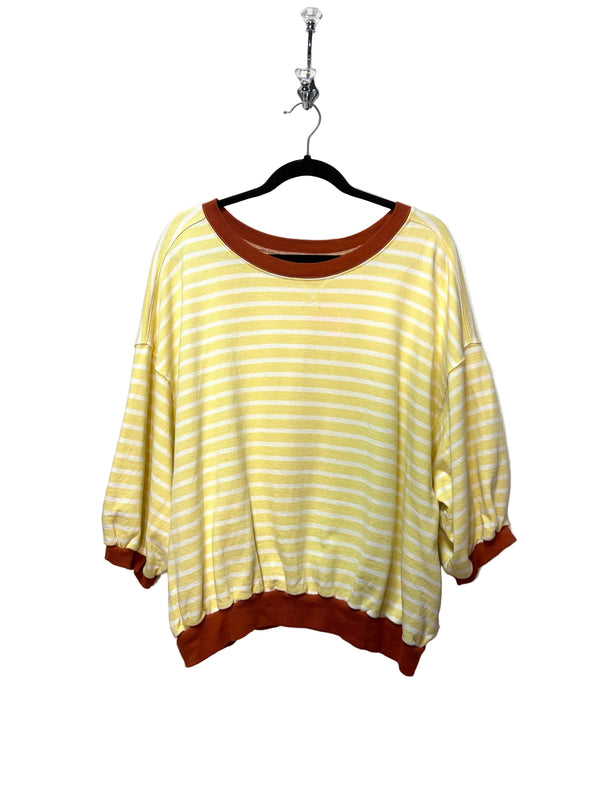 Size XL Yellow Rust Stripe Ladies Top