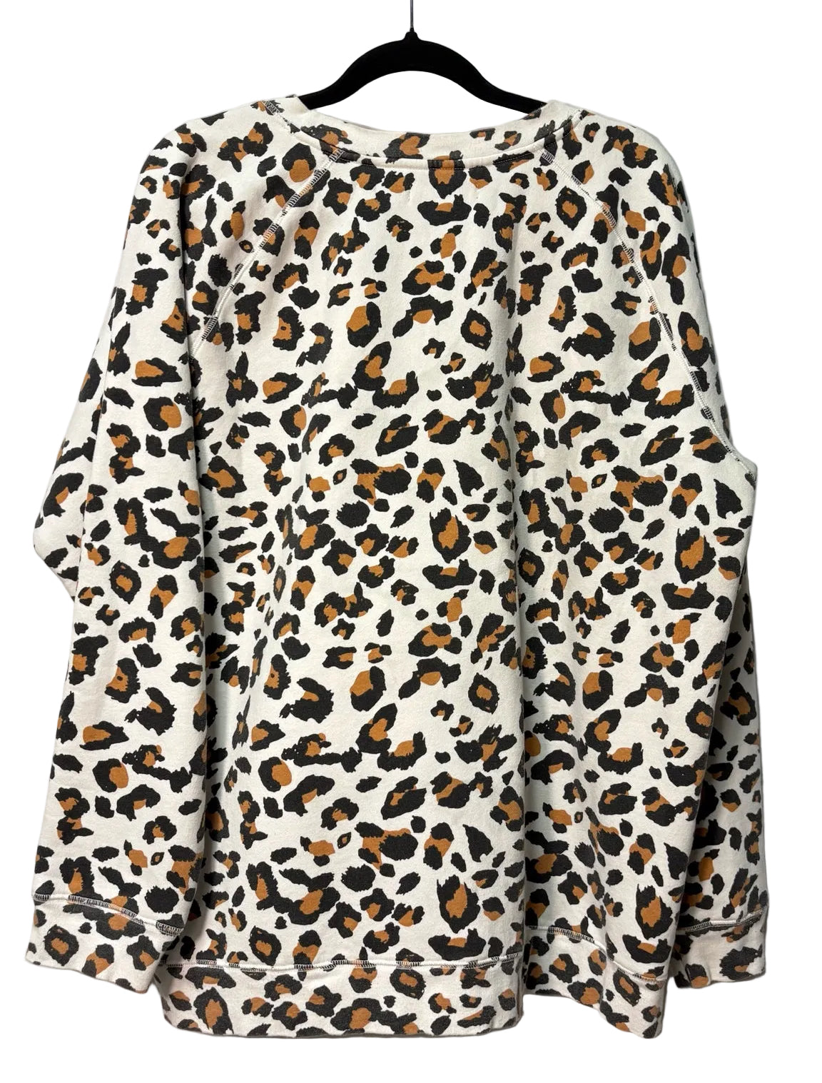 Size L Brunette White Animal Print Ladies Top