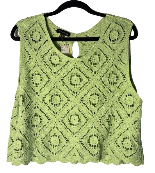 Size S/M QED LONDON Green Ladies Top