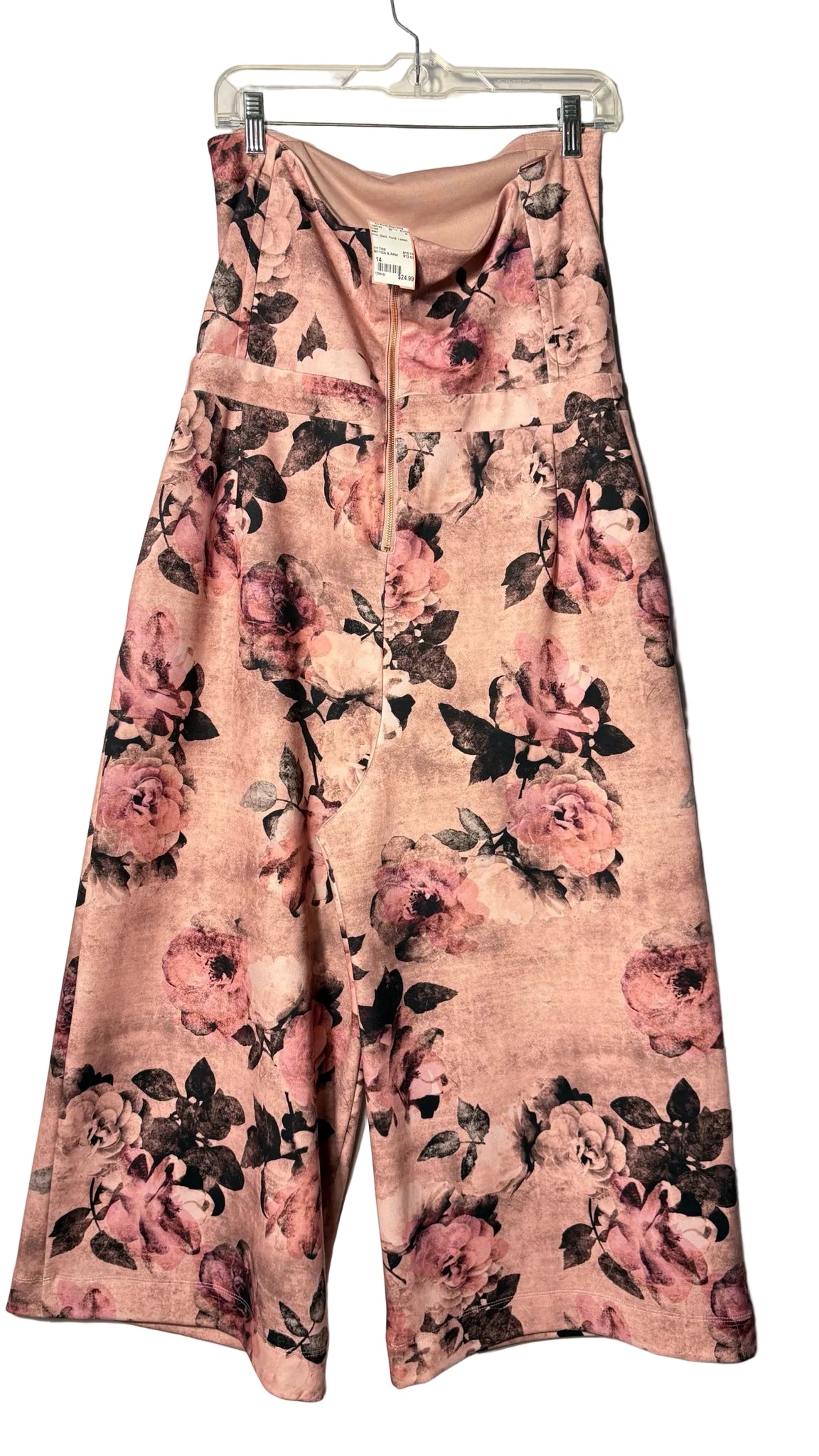 Size 14 Next Pink Black Floral Ladies Dress
