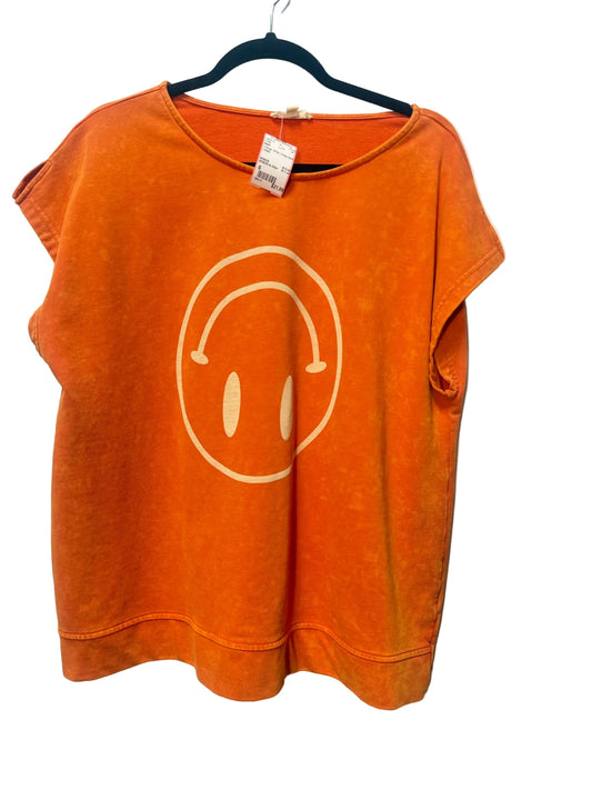 Size S Easel Orange White Smiley faces Ladies Dress