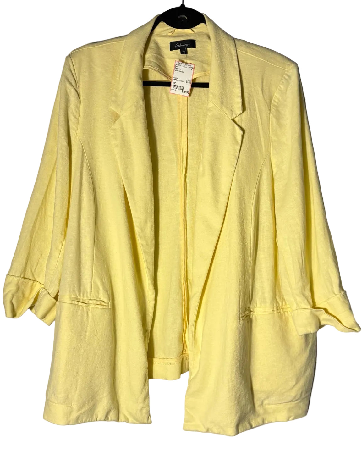 Size 2X Reitmans Yellow Ladies Cardi