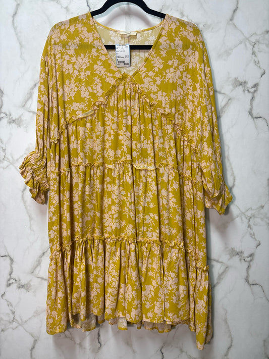 Size M Yellow Floral Ladies Dress