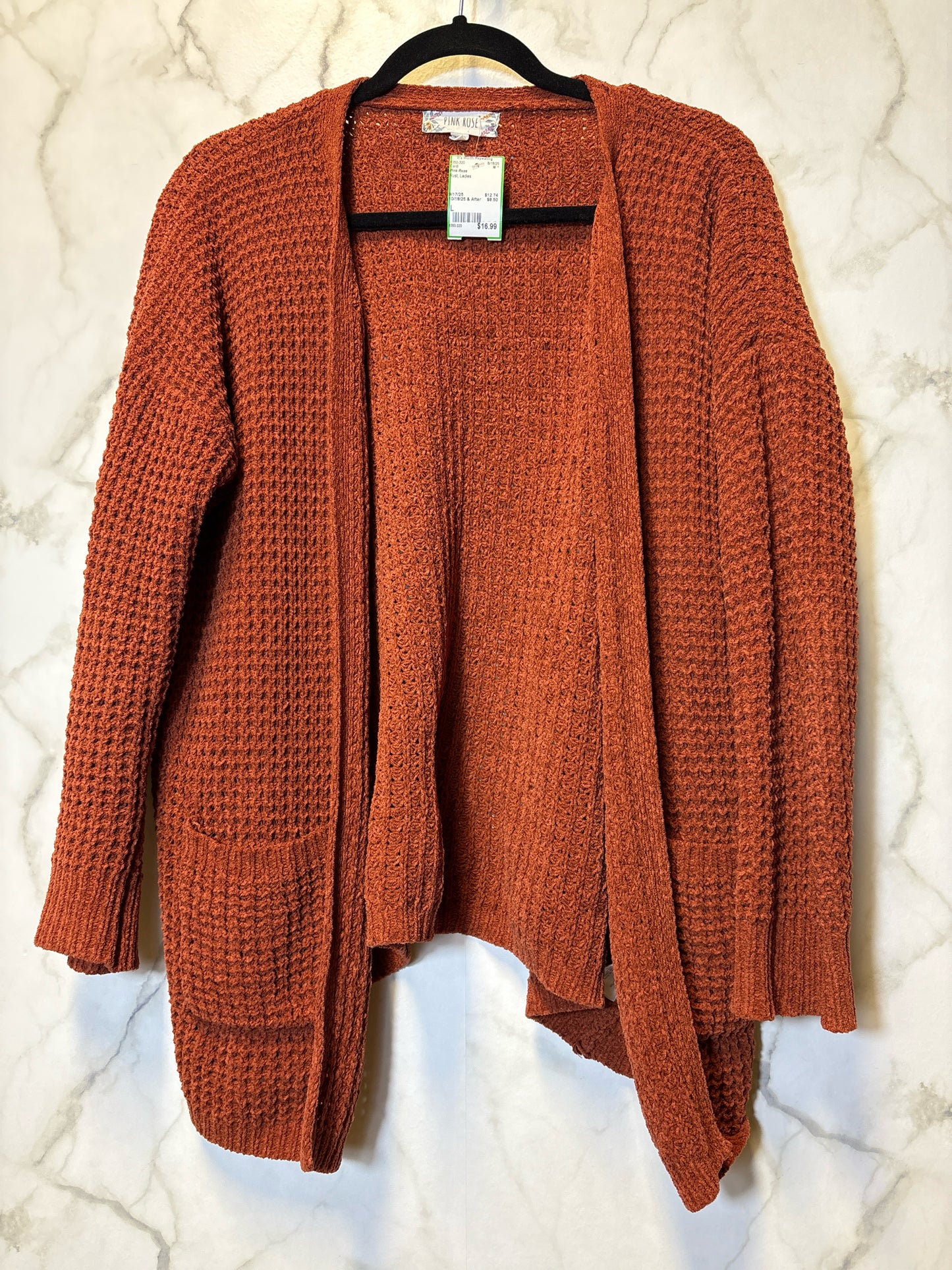 Size L Pink Rose Rust Ladies Cardi
