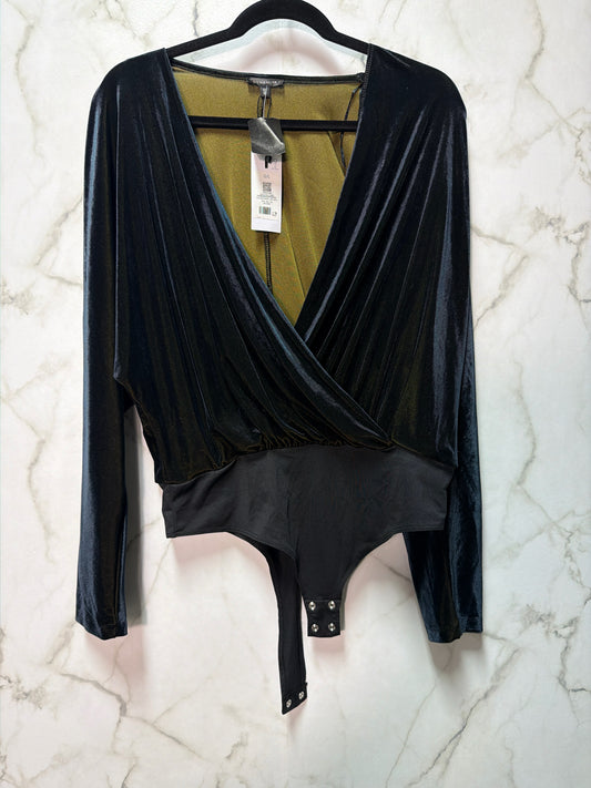 Size L Dynamite Black green  Brand New Velour Women's Bodysuit