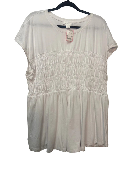 Size 3X Addition Elle White Smocked Ladies Top