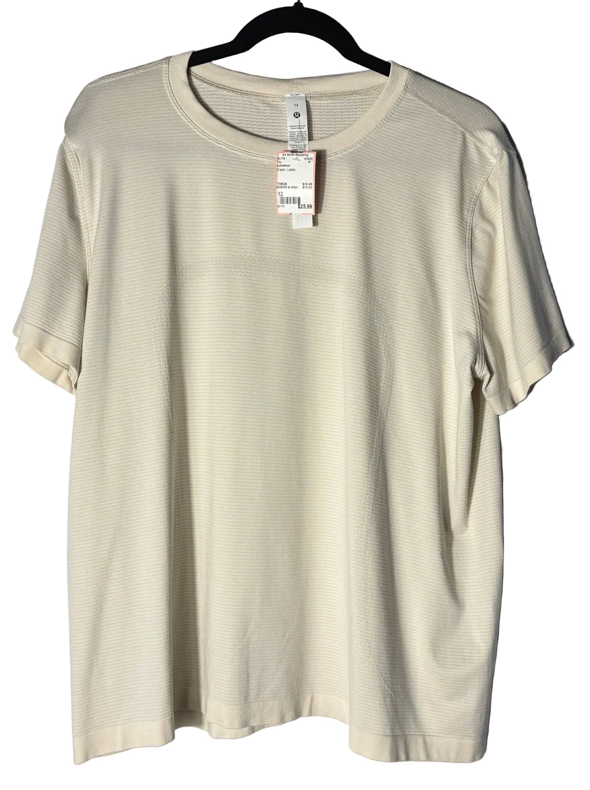 Size 12 Lululemon Cream Ladies Top