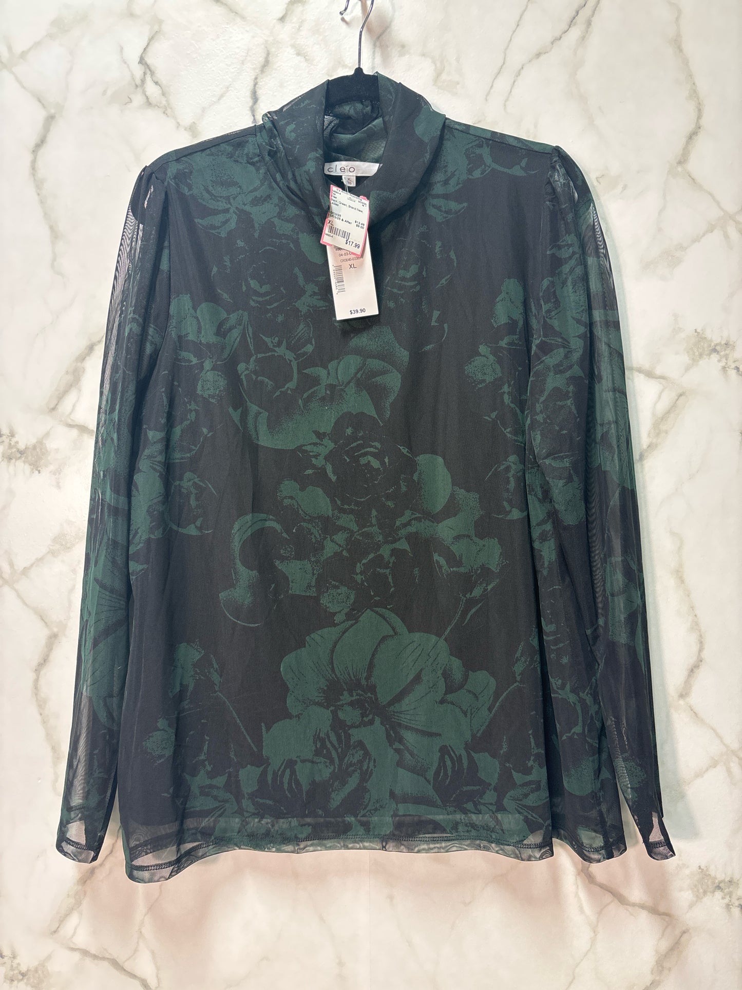 Size XL Cleo Green Black Brand New Ladies Top