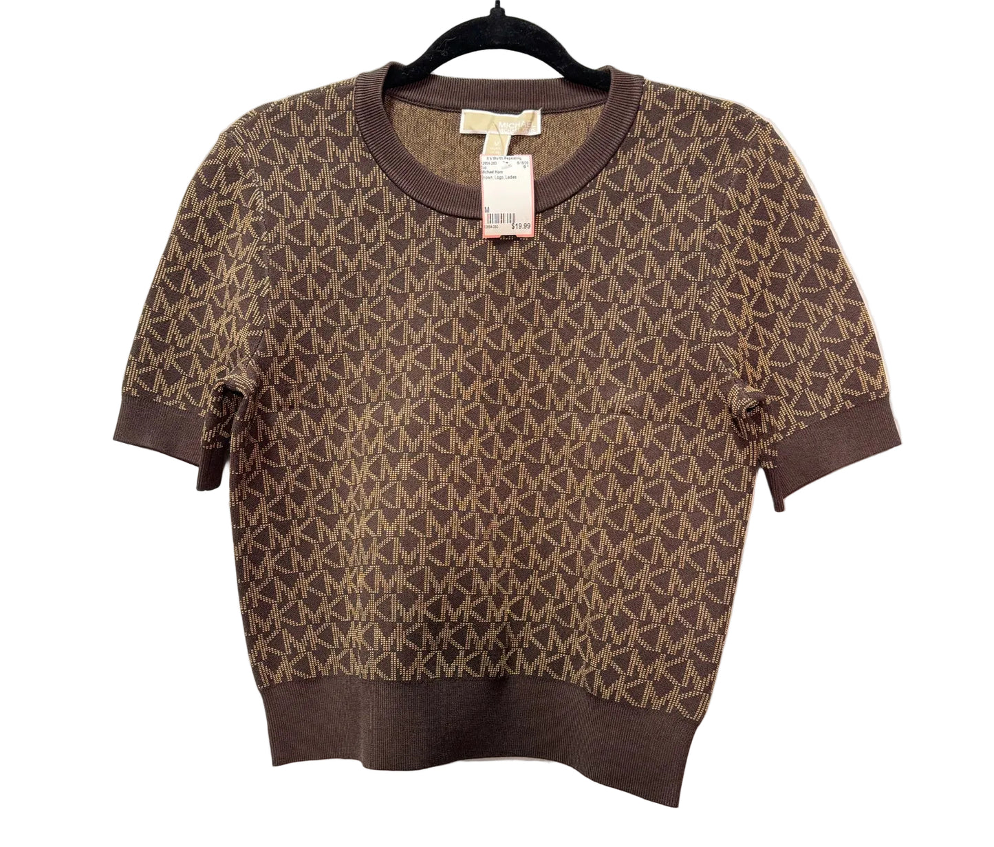 Size M Michael Kors Brown Logo Ladies Top