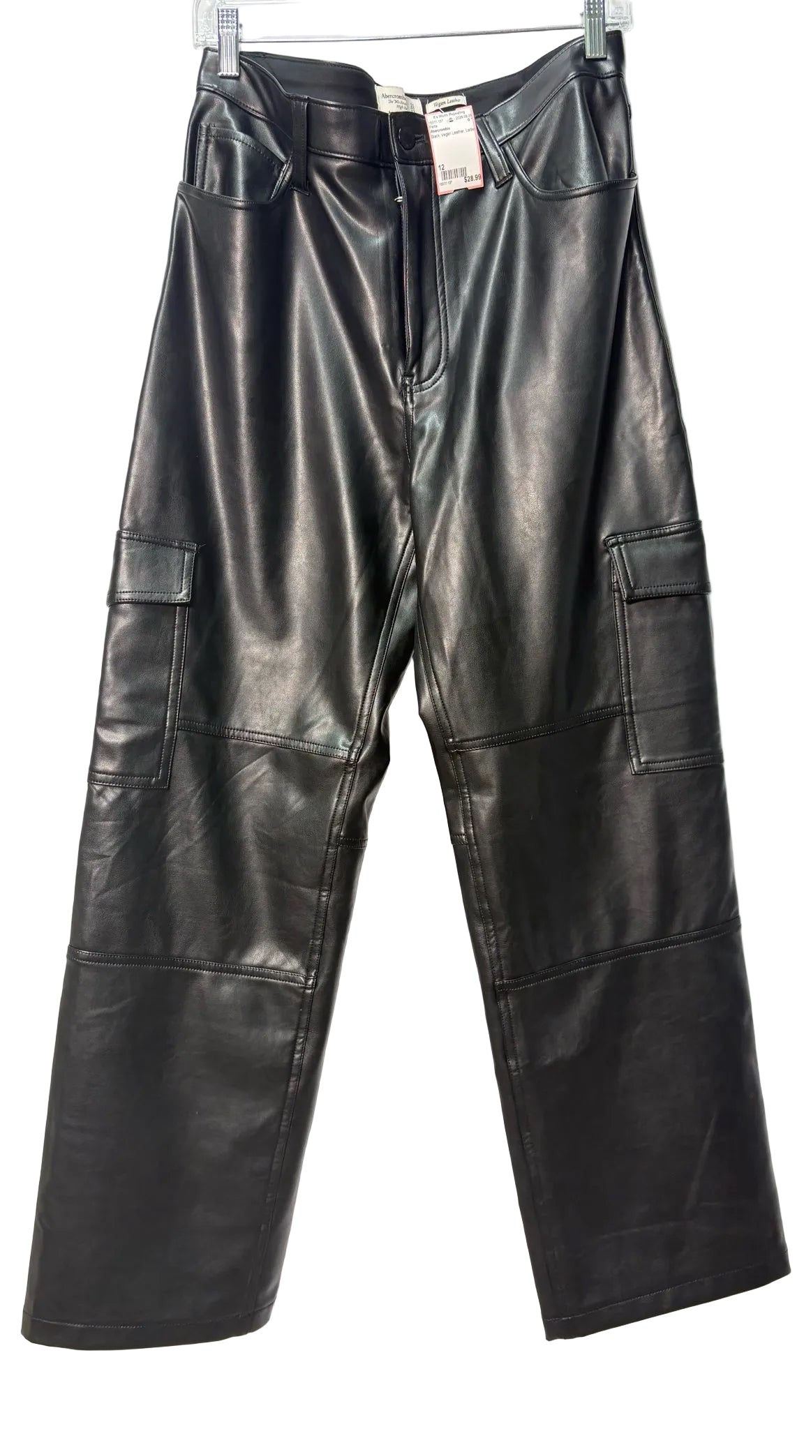 Size 12 Abercrombie Black Vegan Leather Ladies Pants