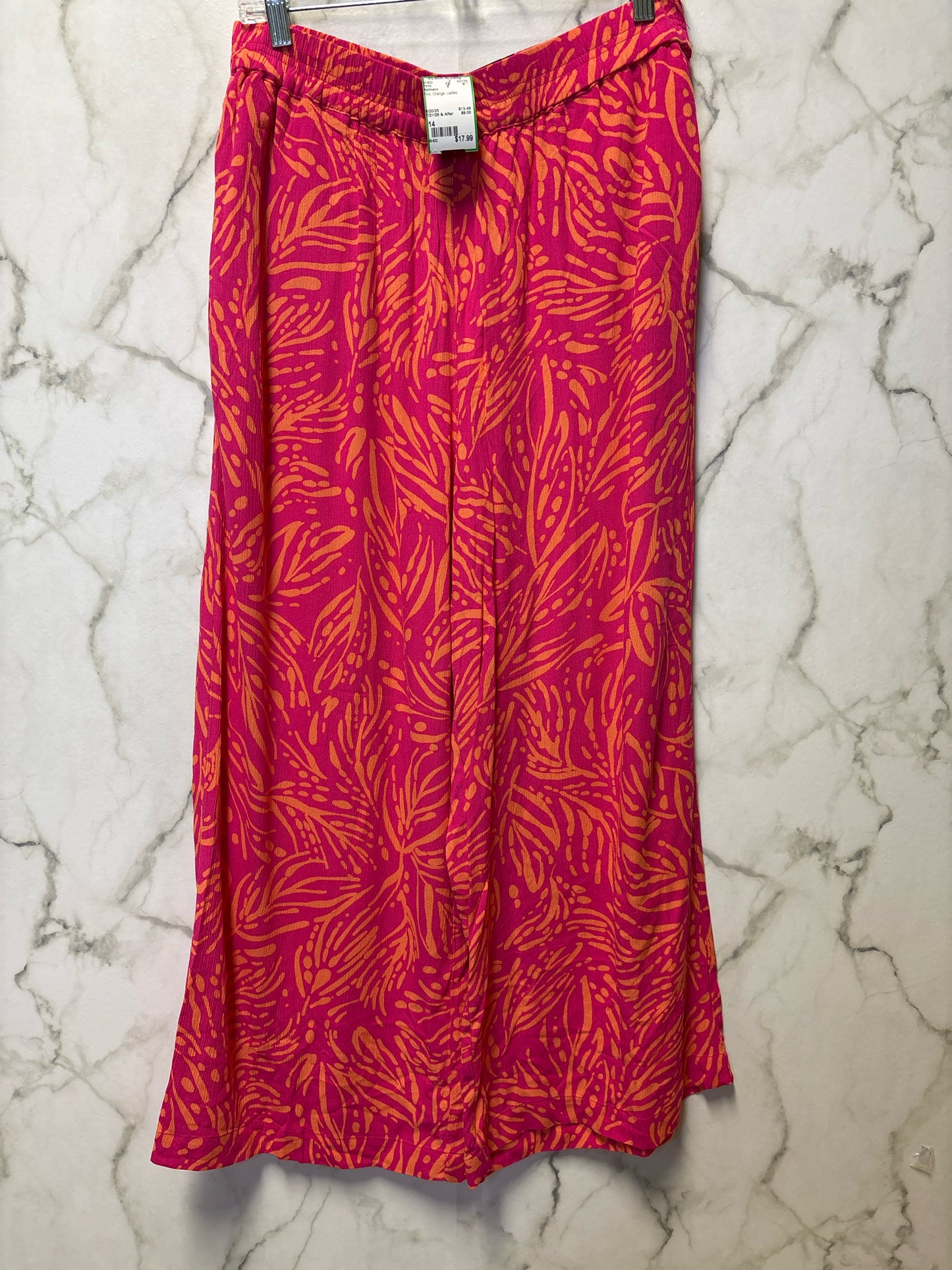 Size 14 Reitmans Pink Orange Ladies Pants