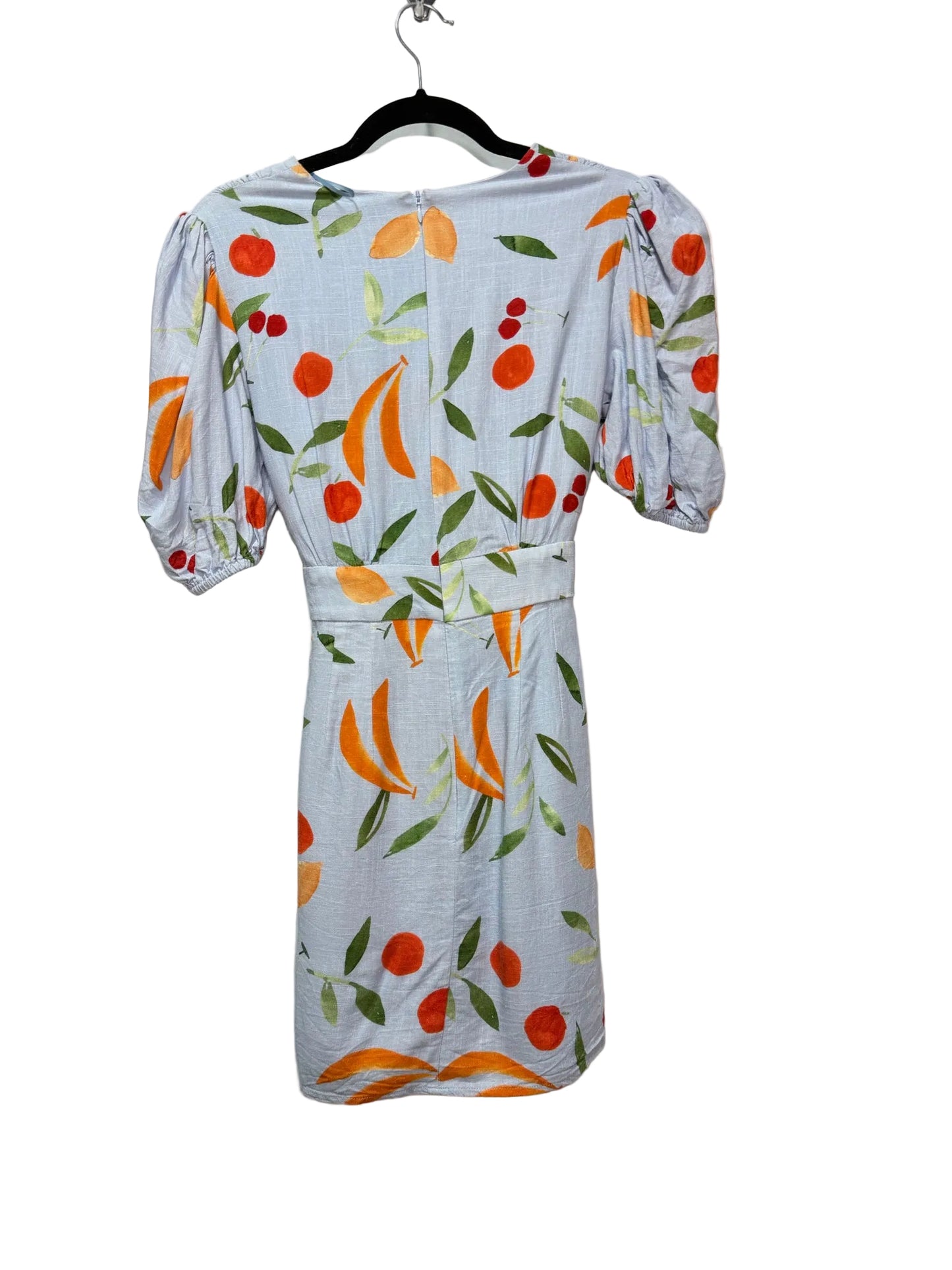Size 6 Blue Red Fruit Print Ladies Dress