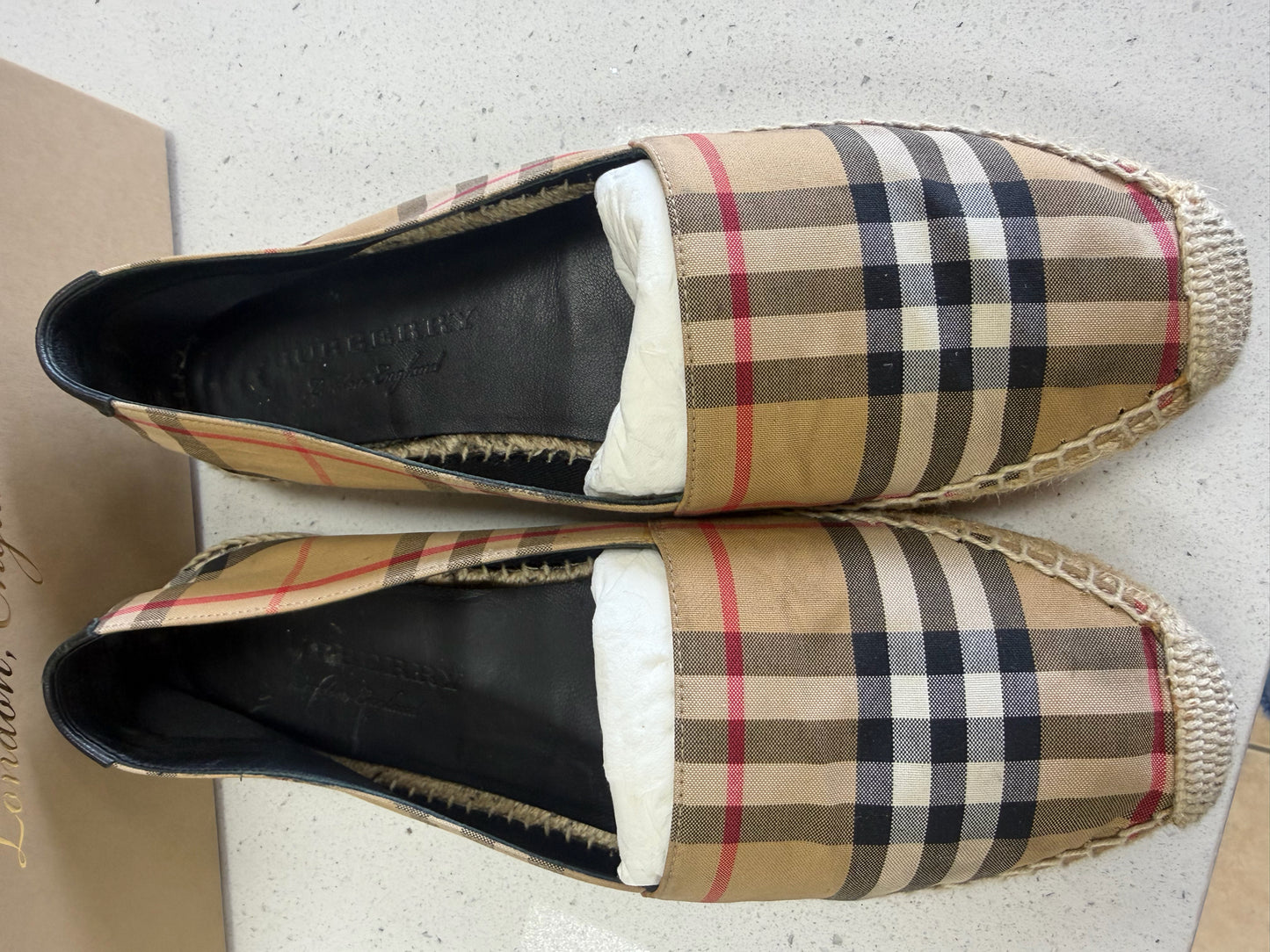 Burberry Brown Plaid Ladies Footwear/Ladies