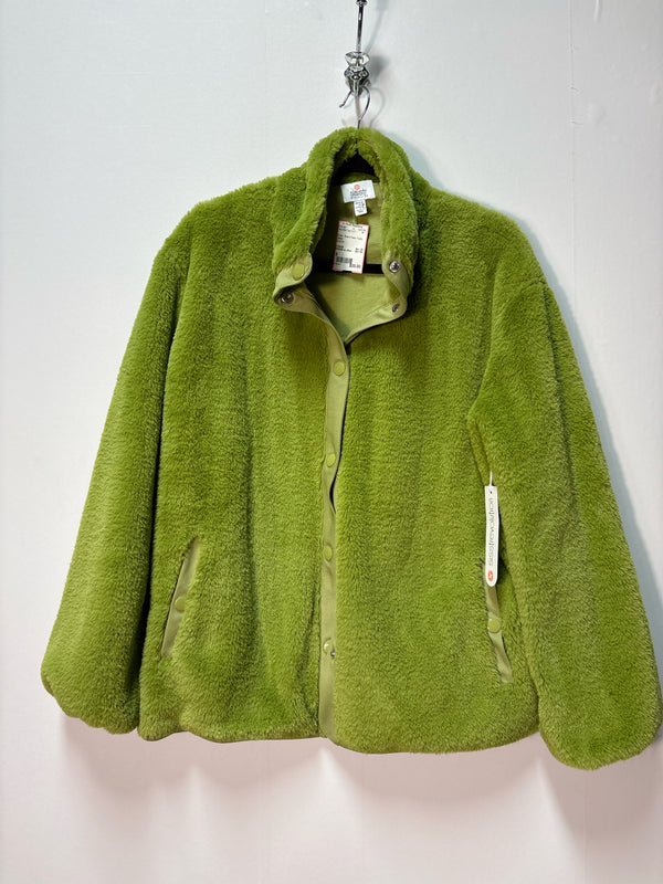 Size S Green Fuzzy Brand New Ladies Long Slvd Top
