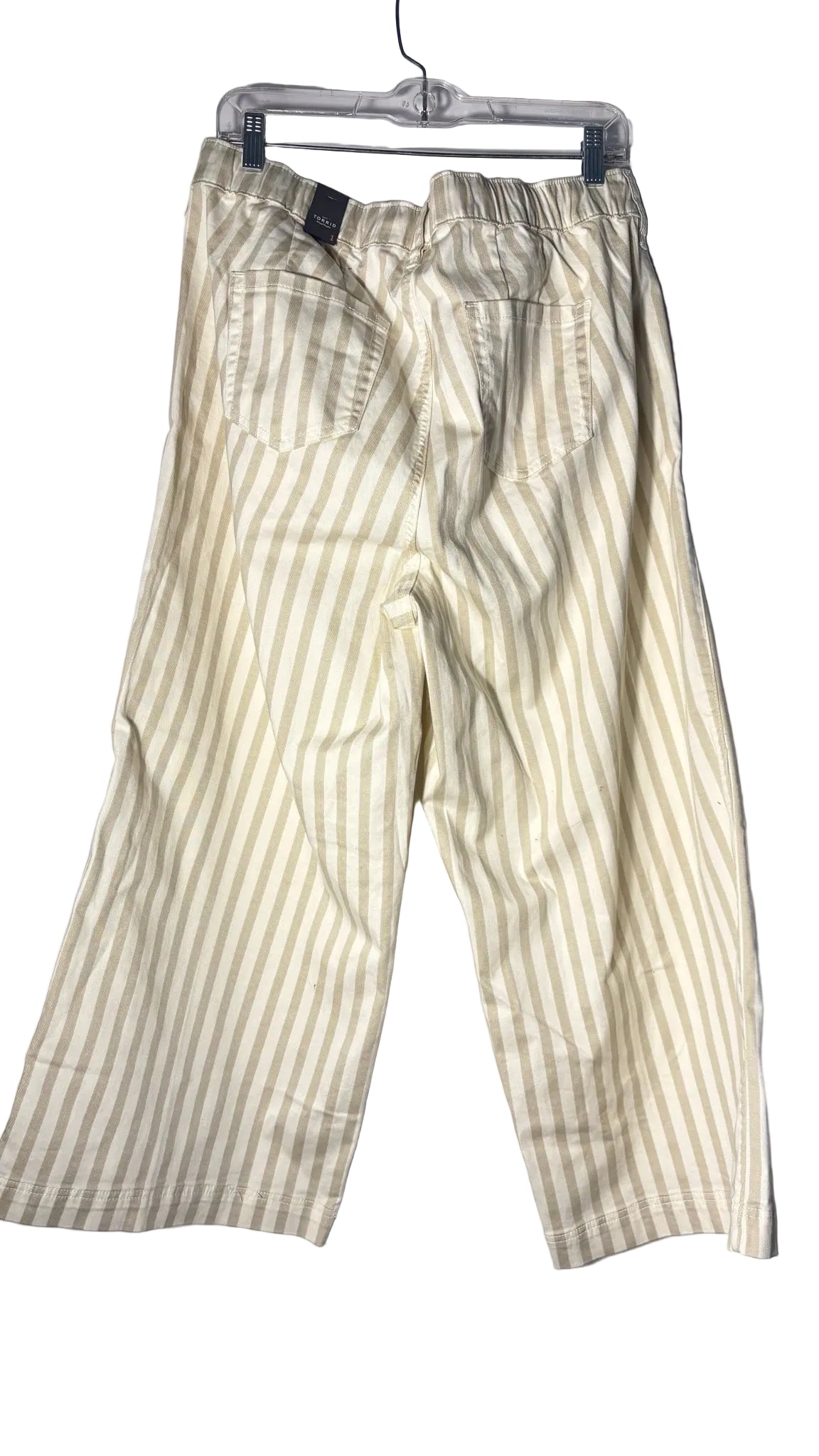 Size 1 Torrid White Beige Stripe Ladies Pants