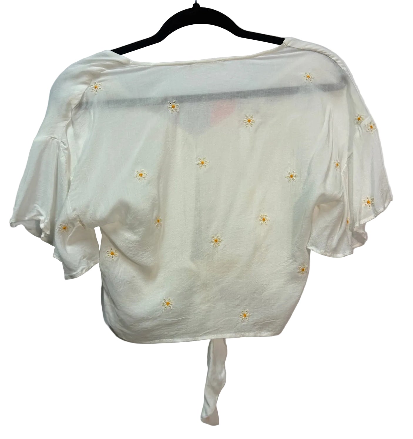 Size XS Lush White Yellow Floral Ladies Top