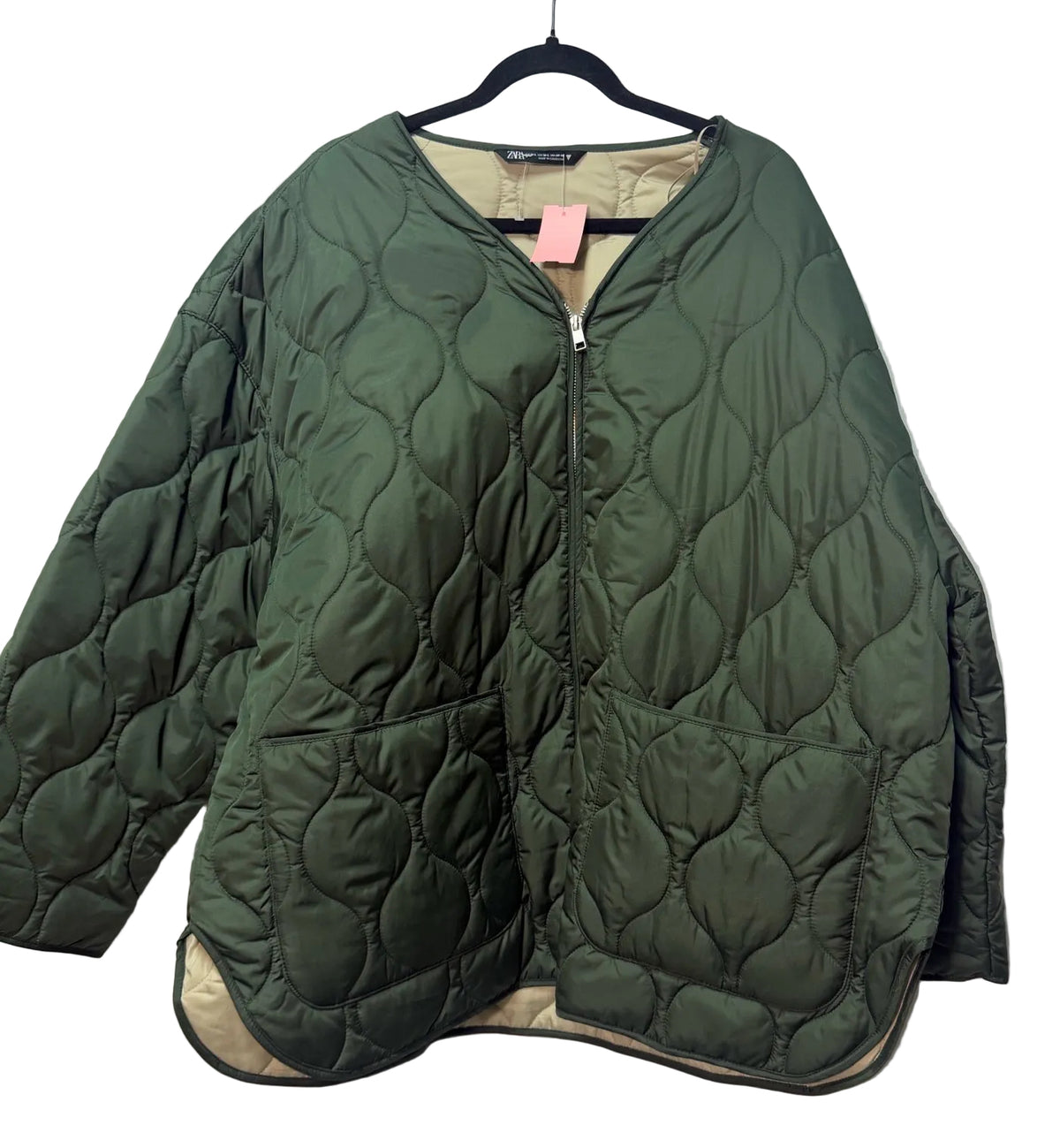 Size L Zara Green Stich Trim Ladies Jacket