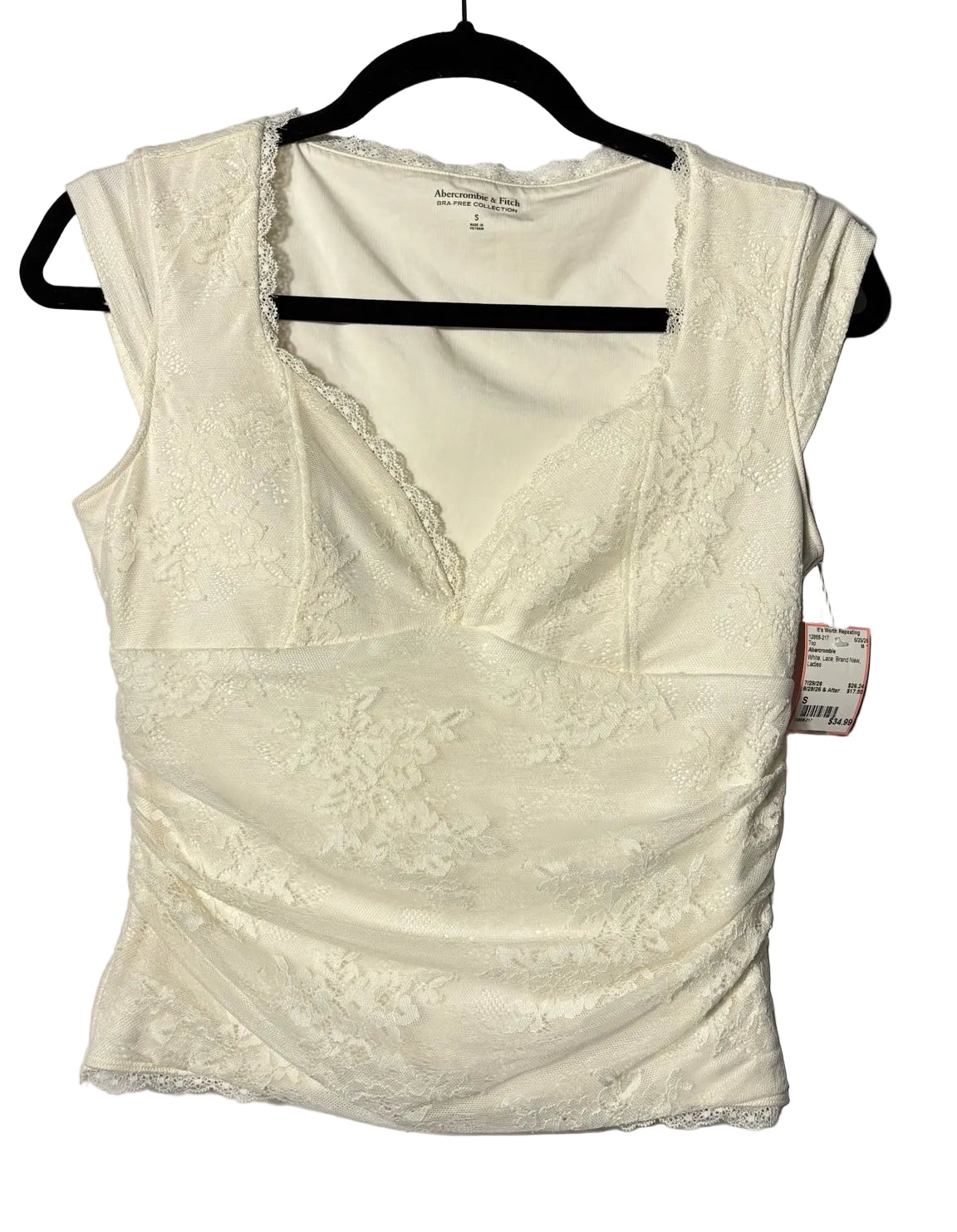 Size S Abercrombie White Lace Brand New Ladies Top