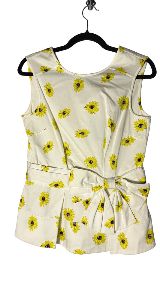 Size 4 Kate Spade White Yellow Floral Ladies Top