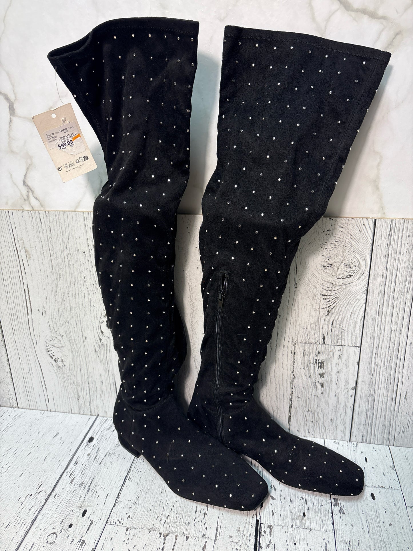 Size 10 Black Brand New rhinestones Ladies Boots