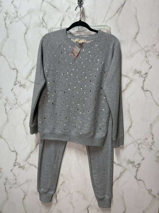 Size XS Michael Kors Grey rhinestones Ladies 2PC Jacket & Pant