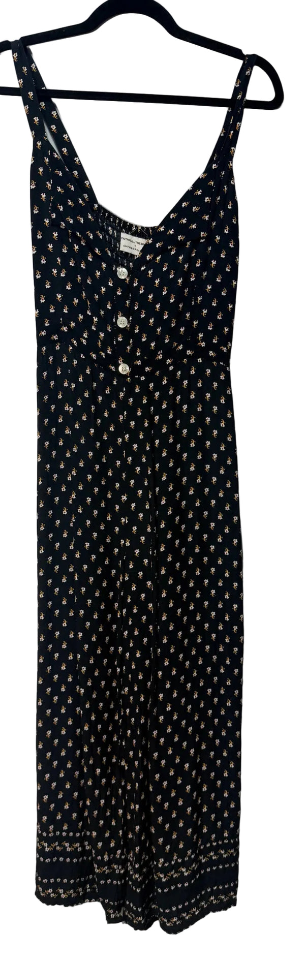 Size 6 Anthropologie Black Multi buttons Ladies Romper