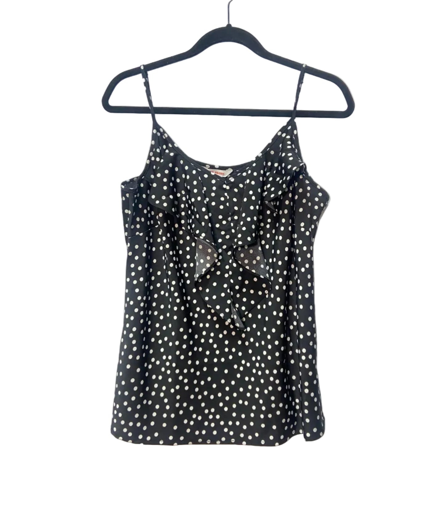 Size L Joe Black White Polka Dot Ladies Top