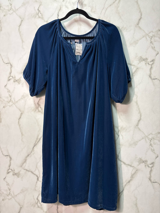 Size L Old Navy Blue Velvet Ladies Dress