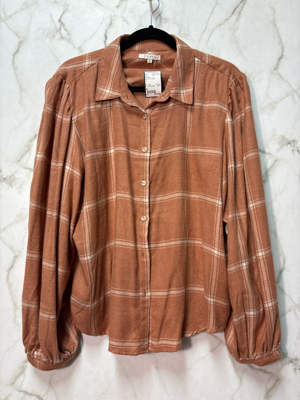 Size XL Z Supply Rose Plaid Ladies Top