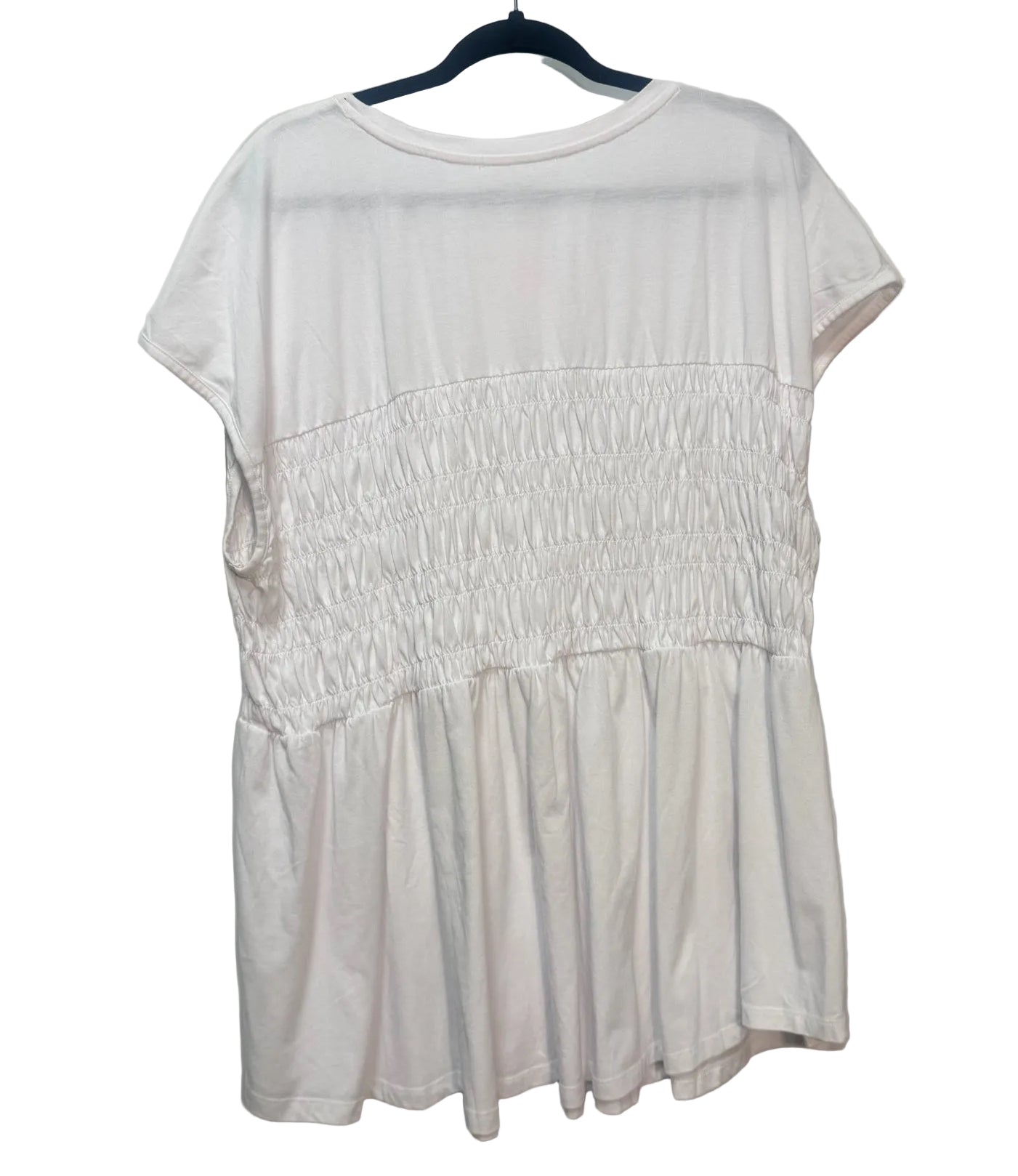 Size 3X Addition Elle White Smocked Ladies Top