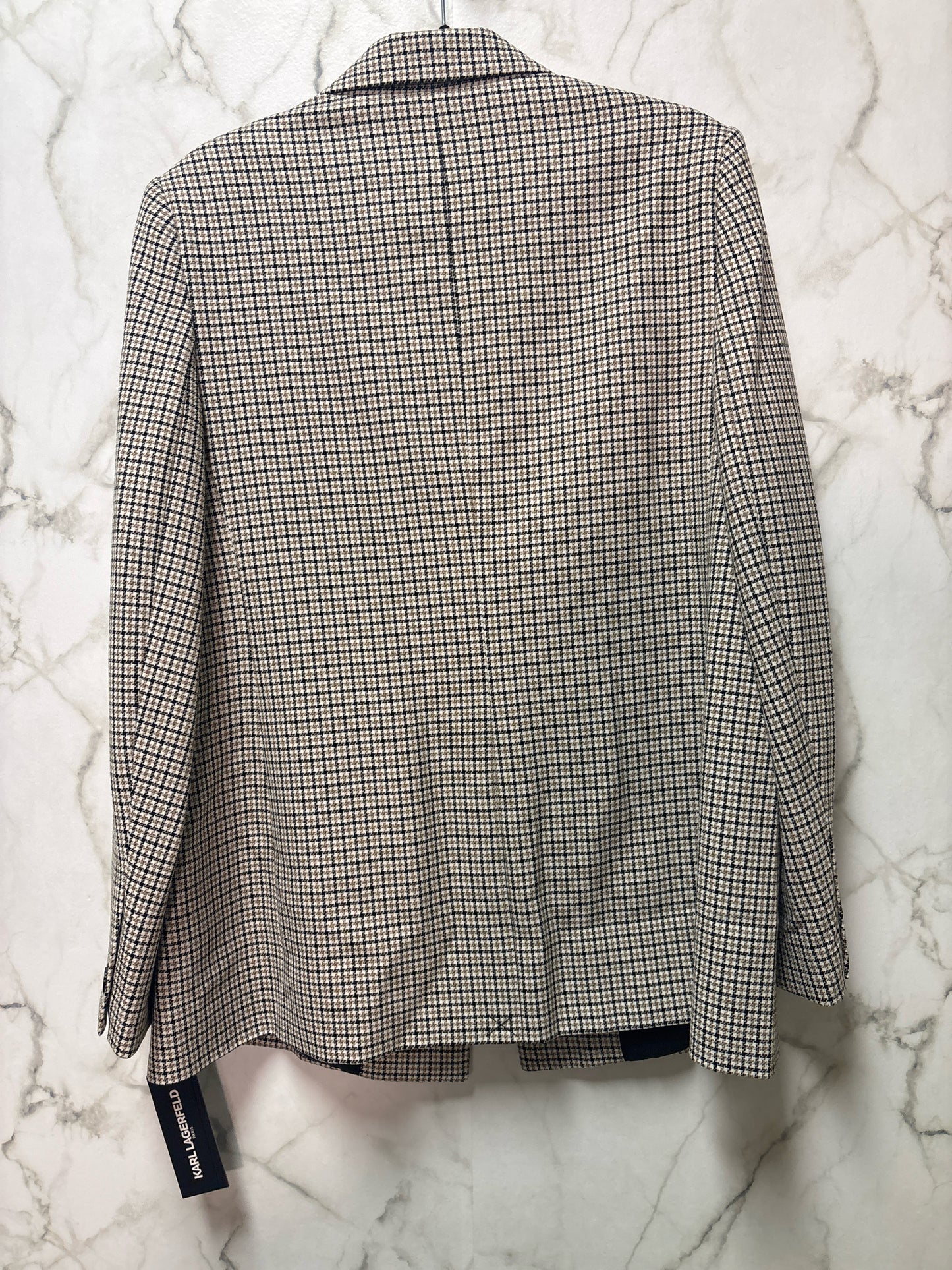 Size 16 Karl Lagerfeld Brown Black Checkered Ladies Jacket