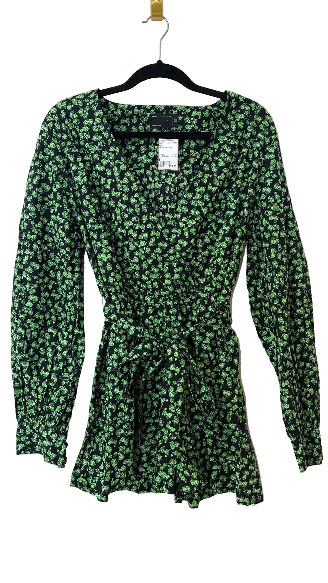 Size 8 Asos Green Floral Ladies Romper