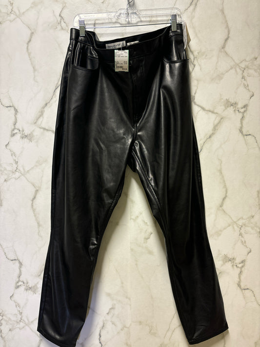 Size 34 Abercrombie Black Vegan Leather Ladies Pants