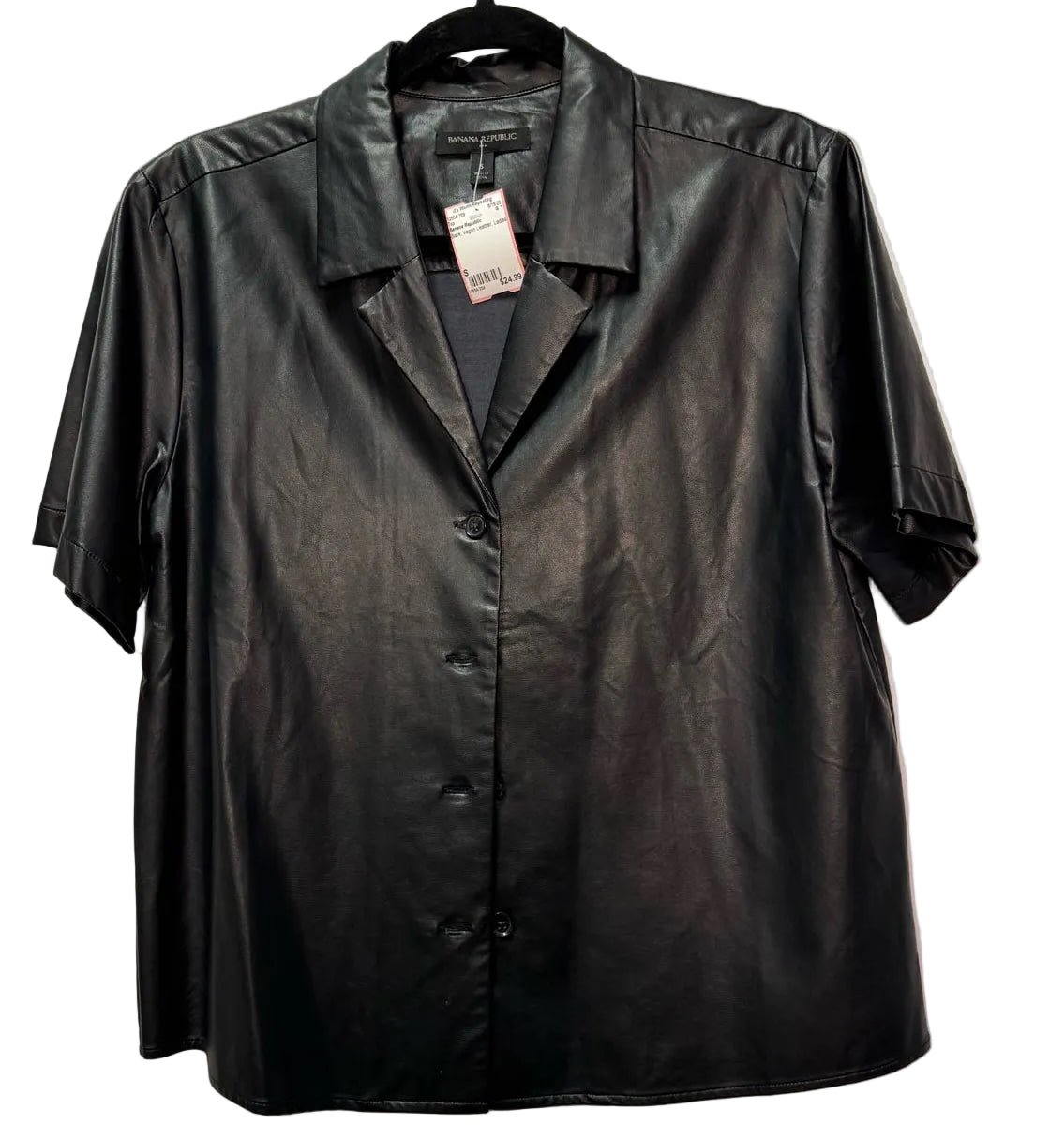 Size S Banana Republic Black Vegan Leather Ladies Top