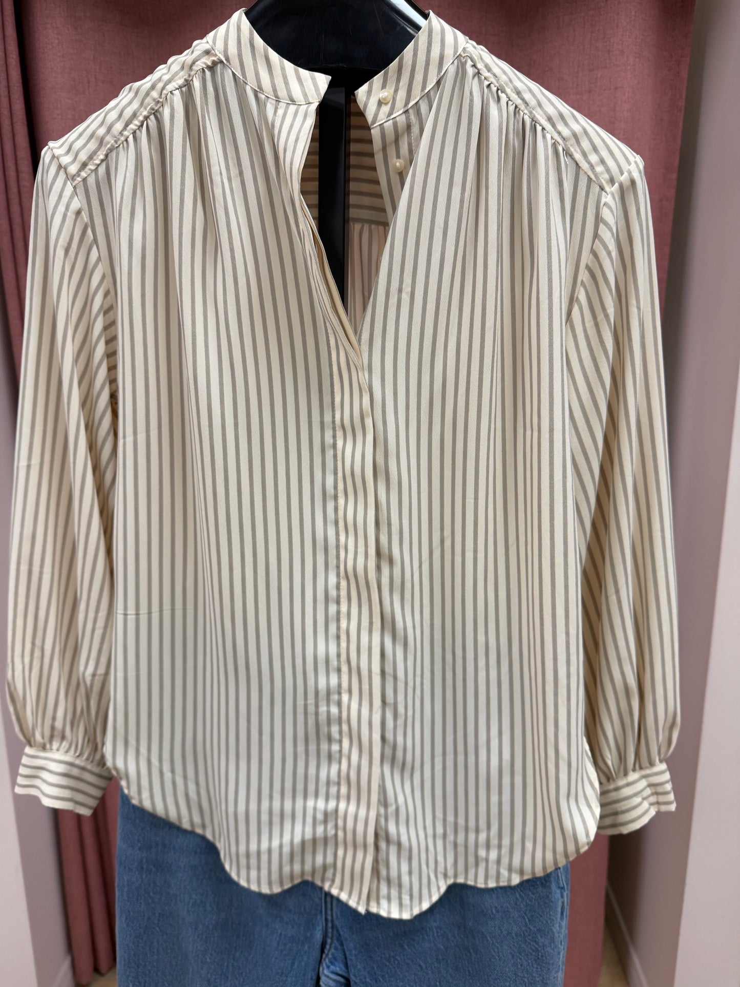 Size XS H & M Beige Cream Stripe Ladies Top