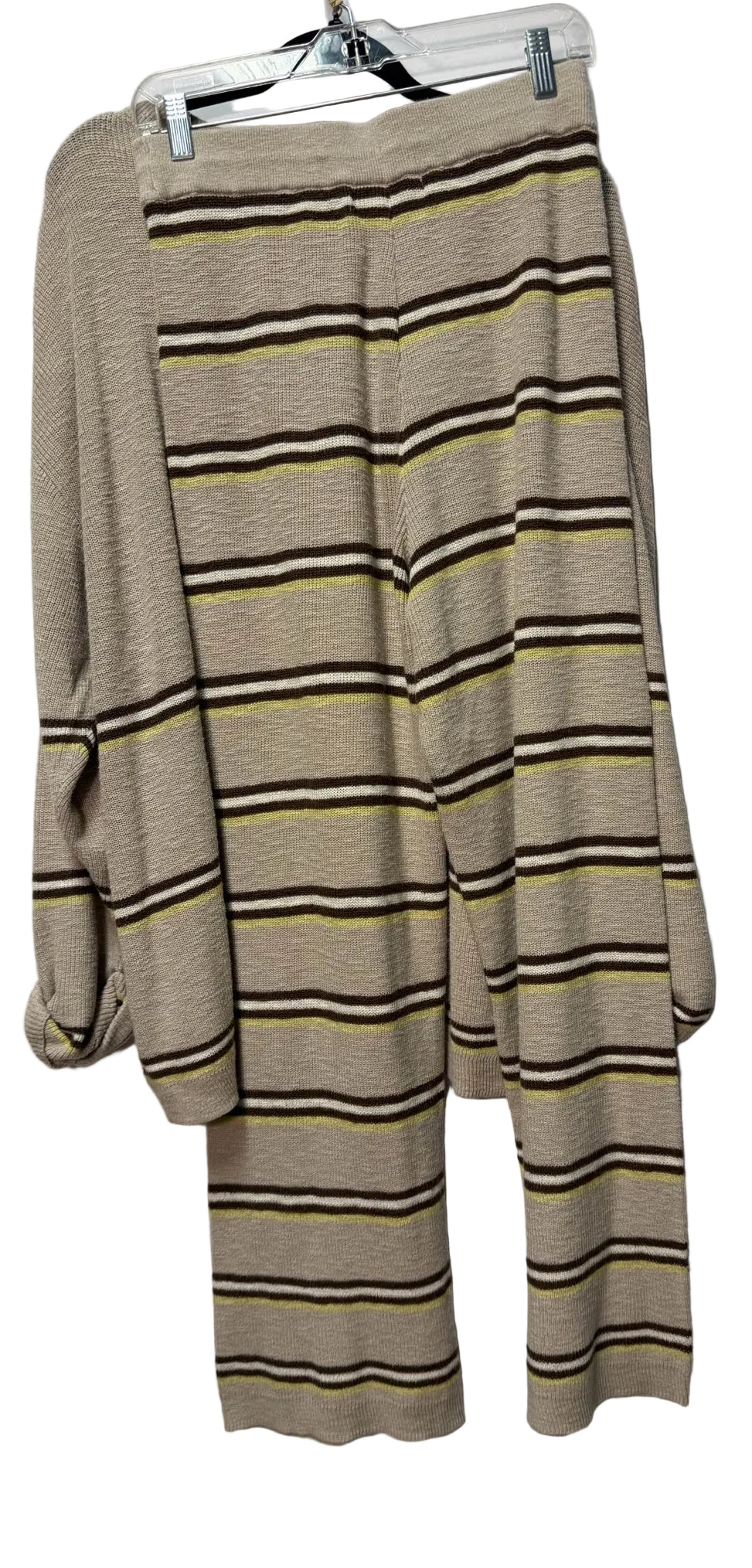 Size L Free People Beige Stripe Ladies 2 Part Top