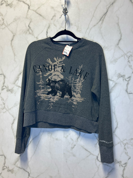 Size M Canoe & Lake Grey Black Ladies Top