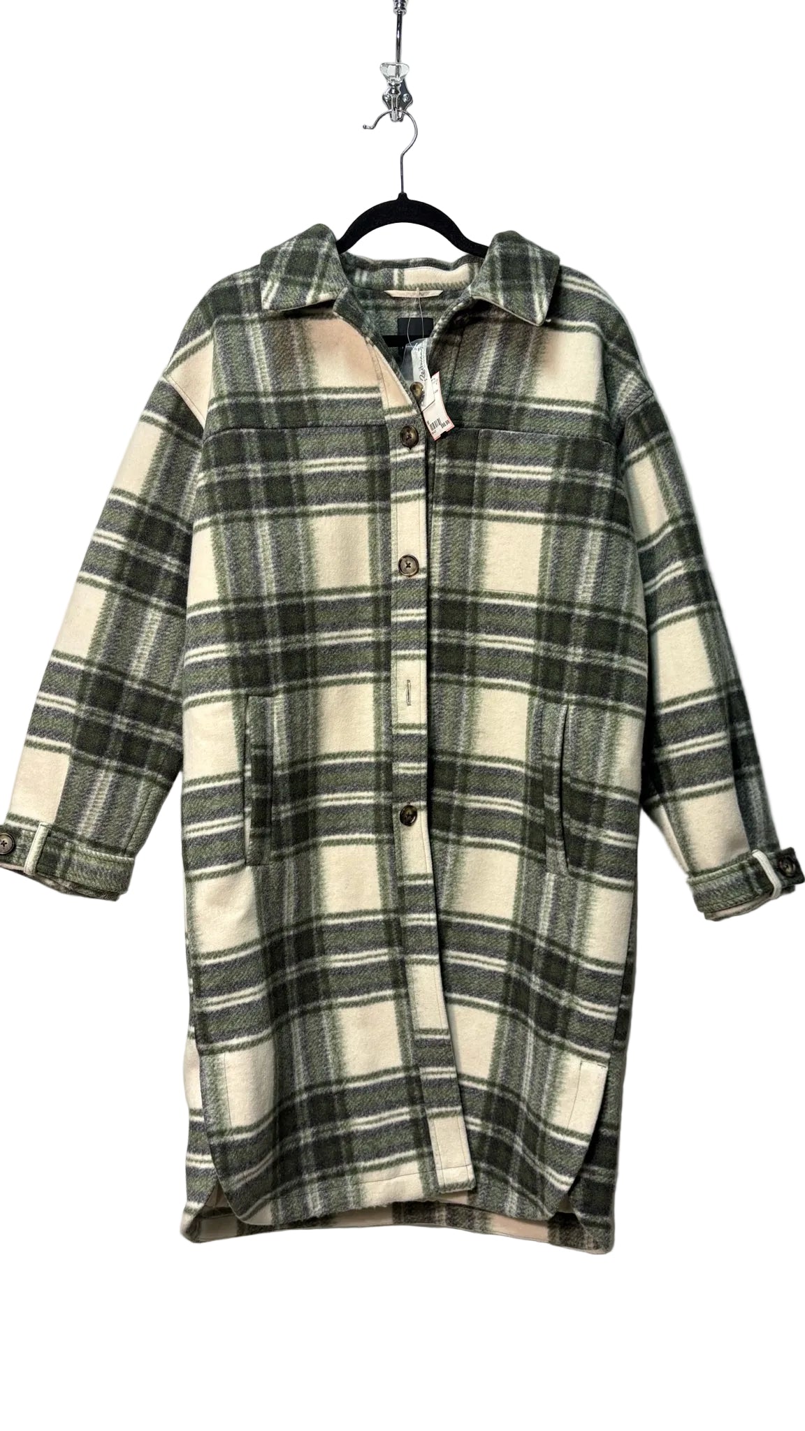 Size M Reitmans White Green Plaid Ladies Jacket