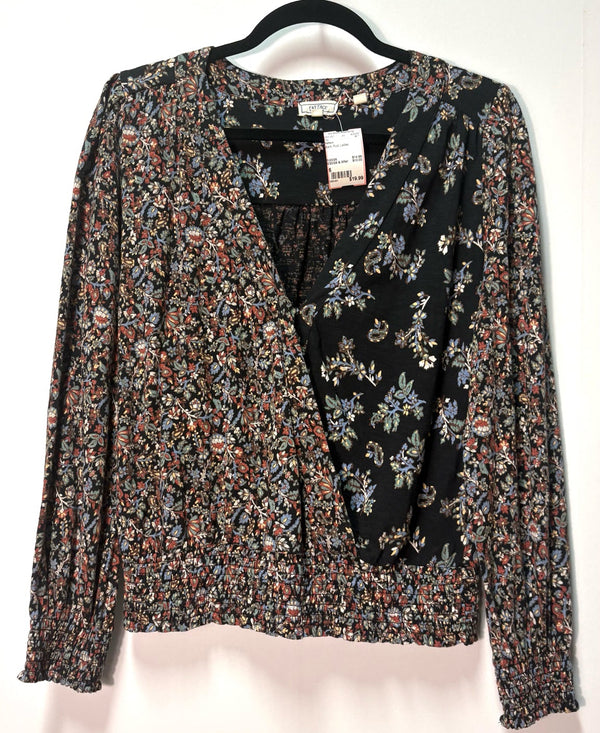 Size 6 Fatface Black Rust Ladies Top
