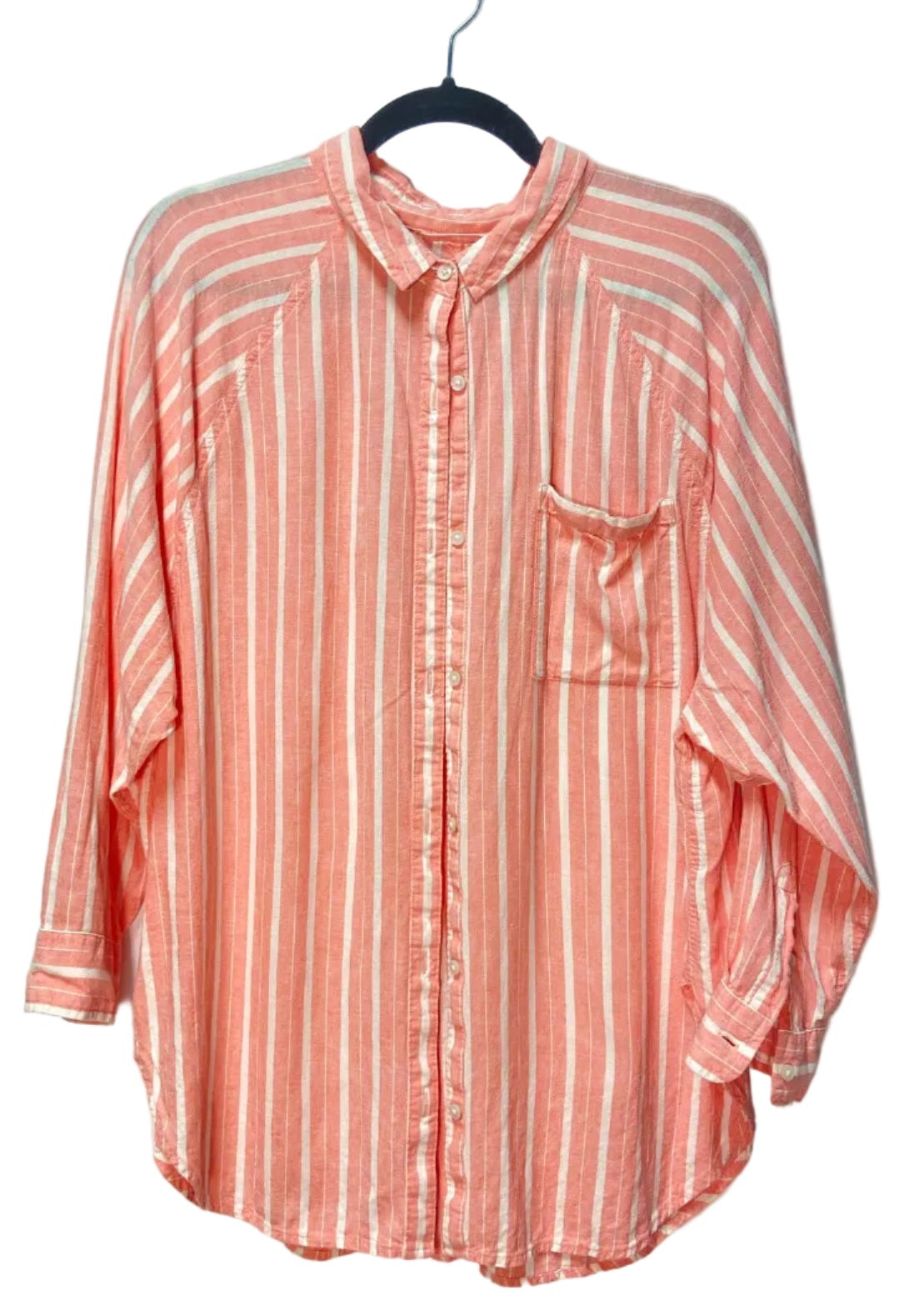 Size M Aerie Pink White Stripe Ladies Top